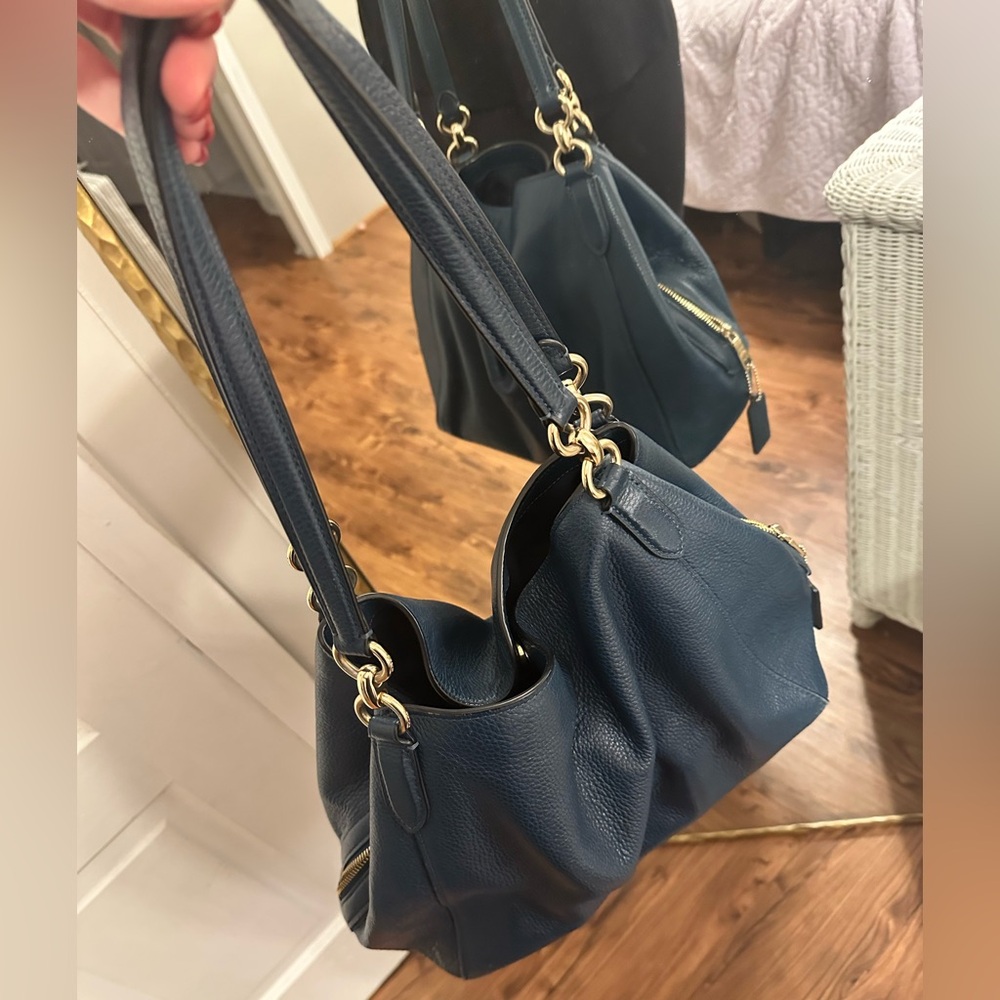 Coach navy blue Leather Handbag